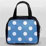 Polka Dots - White on Iceberg Blue Classic Handbag (Two Sides)