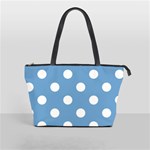 Polka Dots - White on Iceberg Blue Classic Shoulder Handbag (One Side)