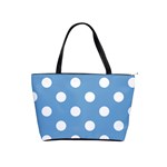 Polka Dots - White on Iceberg Blue Classic Shoulder Handbag (Two Sides)