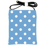 Polka Dots - White on Iceberg Blue Shoulder Sling Bag