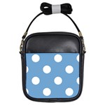 Polka Dots - White on Iceberg Blue Girls Sling Bag