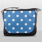 Polka Dots - White on Iceberg Blue Messenger Bag