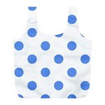 Polka Dots - Cornflower Blue on White Full Print Recycle Bag (L)