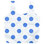 Polka Dots - Cornflower Blue on White Full Print Recycle Bag (XL)