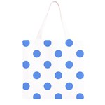 Polka Dots - Cornflower Blue on White Grocery Light Tote Bag