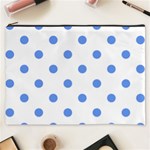 Polka Dots - Cornflower Blue on White Cosmetic Bag (XXXL)