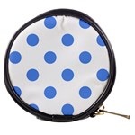 Polka Dots - Cornflower Blue on White Mini Makeup Bag