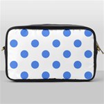 Polka Dots - Cornflower Blue on White Toiletries Bag (One Side)