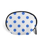 Polka Dots - Cornflower Blue on White Accessory Pouch (Small)