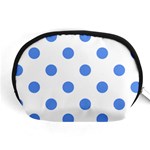 Polka Dots - Cornflower Blue on White Accessory Pouch (Medium)