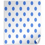 Polka Dots - Cornflower Blue on White Canvas 8  x 10 