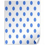 Polka Dots - Cornflower Blue on White Canvas 11  x 14 