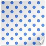 Polka Dots - Cornflower Blue on White Canvas 12  x 12 