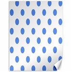 Polka Dots - Cornflower Blue on White Canvas 12  x 16 