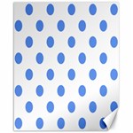 Polka Dots - Cornflower Blue on White Canvas 16  x 20 