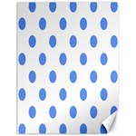 Polka Dots - Cornflower Blue on White Canvas 18  x 24 