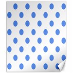 Polka Dots - Cornflower Blue on White Canvas 20  x 24 