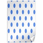 Polka Dots - Cornflower Blue on White Canvas 20  x 30 