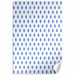 Polka Dots - Cornflower Blue on White Canvas 24  x 36 