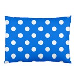 Polka Dots - White on Dodger Blue Pillow Case (One Side)