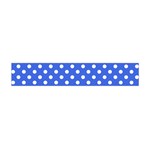 Polka Dots - White on Royal Blue Flano Scarf (Mini)