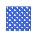 Polka Dots - White on Royal Blue Satin Bandana Scarf