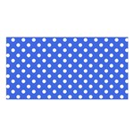 Polka Dots - White on Royal Blue Satin Shawl