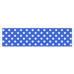 Polka Dots - White on Royal Blue Satin Scarf (Oblong)