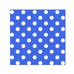 Polka Dots - White on Royal Blue Small Satin Scarf  (Square)