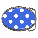 Polka Dots - White on Royal Blue Belt Buckle