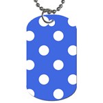 Polka Dots - White on Royal Blue Dog Tag (One Side)