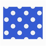 Polka Dots - White on Royal Blue Small Glasses Cloth