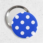 Polka Dots - White on Royal Blue 2.25  Handbag Mirror