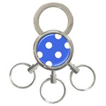 Polka Dots - White on Royal Blue 3-Ring Key Chain