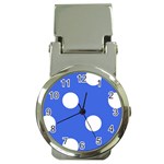 Polka Dots - White on Royal Blue Money Clip Watch