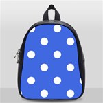 Polka Dots - White on Royal Blue School Bag (Small)