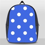 Polka Dots - White on Royal Blue School Bag (Large)