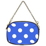 Polka Dots - White on Royal Blue Chain Purse (One Side)