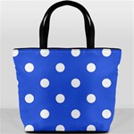 Polka Dots - White on Royal Blue Bucket Bag