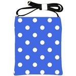 Polka Dots - White on Royal Blue Shoulder Sling Bag