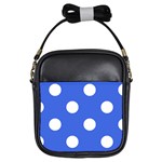 Polka Dots - White on Royal Blue Girls Sling Bag