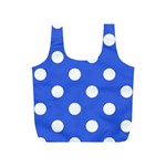 Polka Dots - White on Royal Blue Full Print Recycle Bag (S)