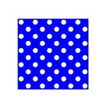 Polka Dots - White on Blue Satin Bandana Scarf