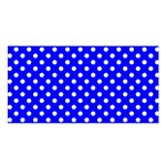 Polka Dots - White on Blue Satin Shawl