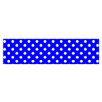 Polka Dots - White on Blue Satin Scarf (Oblong)