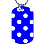 Polka Dots - White on Blue Dog Tag (Two Sides)