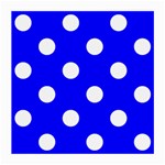 Polka Dots - White on Blue Medium Glasses Cloth (2 Sides)