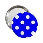 Polka Dots - White on Blue 2.25  Handbag Mirror