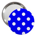 Polka Dots - White on Blue 3  Handbag Mirror