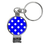 Polka Dots - White on Blue Nail Clippers Key Chain